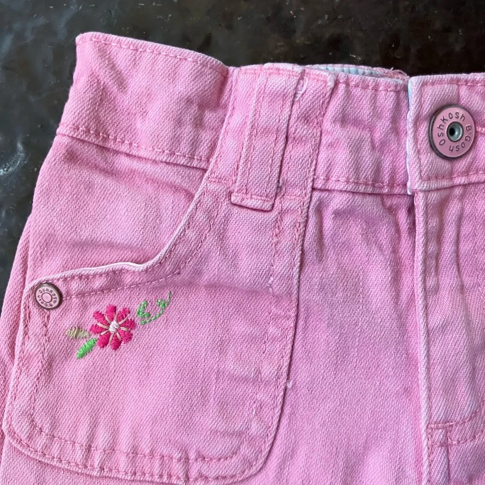 OshKosh Bgosh 3T kids pink floral embroidered shorts
